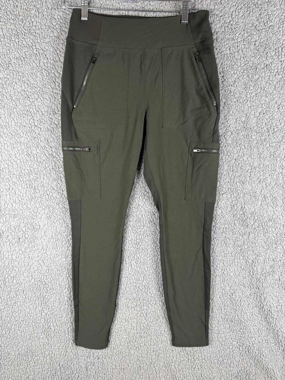 Athleta Headlands Hybrid Cargo II Tight Womens 8 Travel UPF 50 Green Pants